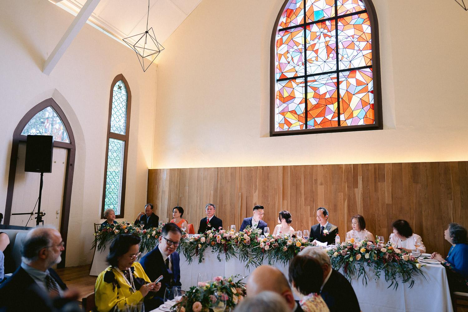 wedding day thomson road baptist church white rabbit lunch banquet bride groom