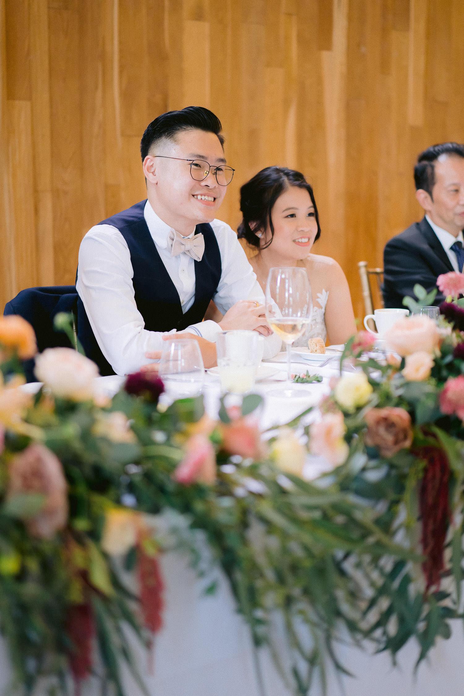 wedding day thomson road baptist church white rabbit lunch banquet bride groom